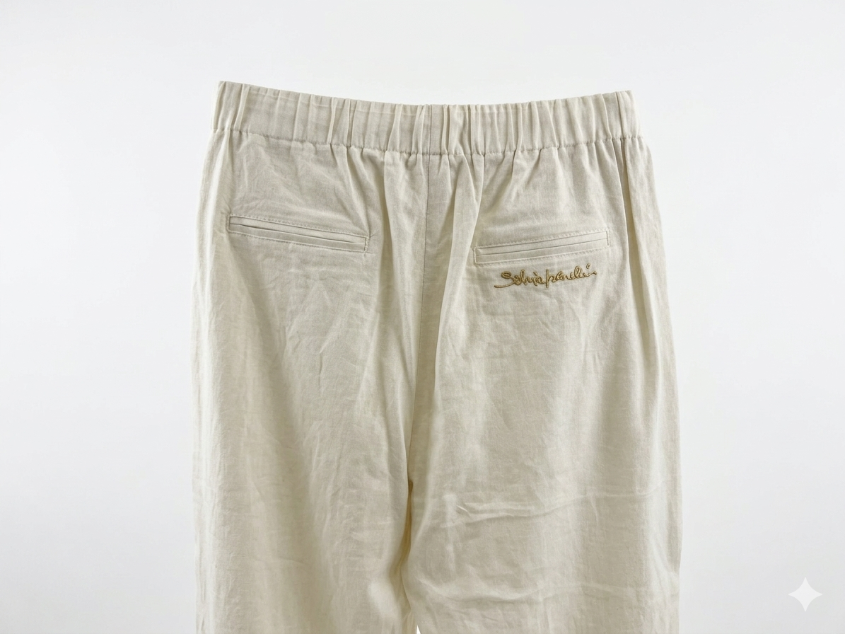 Schiaparelli Linen-Cotton Blend Set – Off-White (Cream)