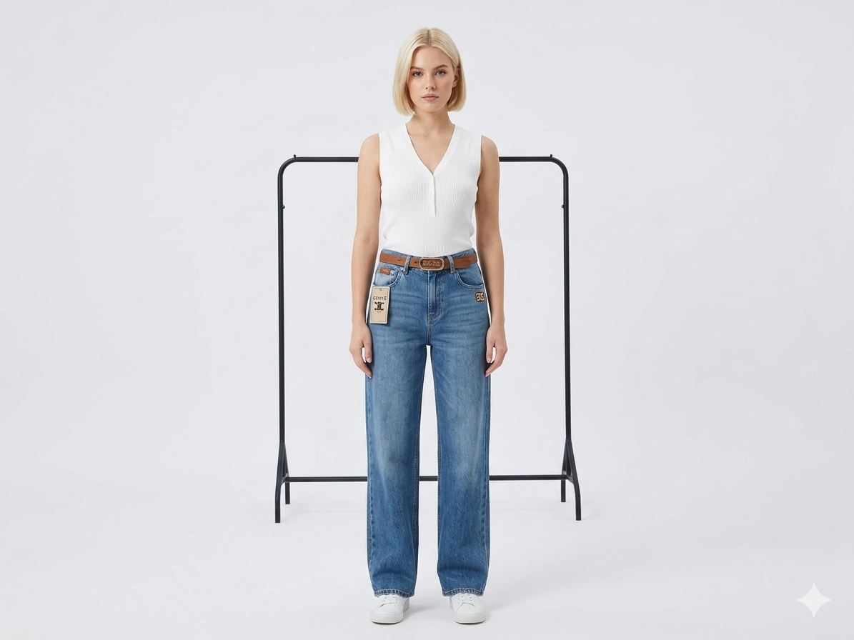 Celine Triomphe Wide-Leg Jeans
