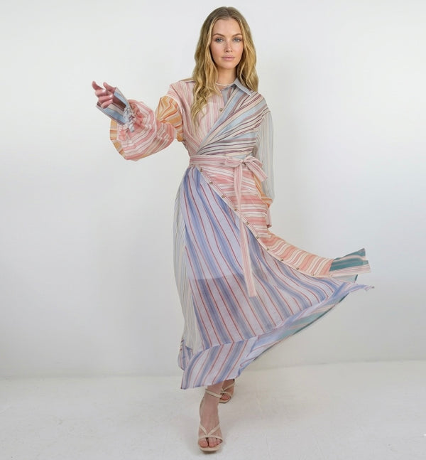 Luminous Silk-Linen Cascade Dress by Zimmermann