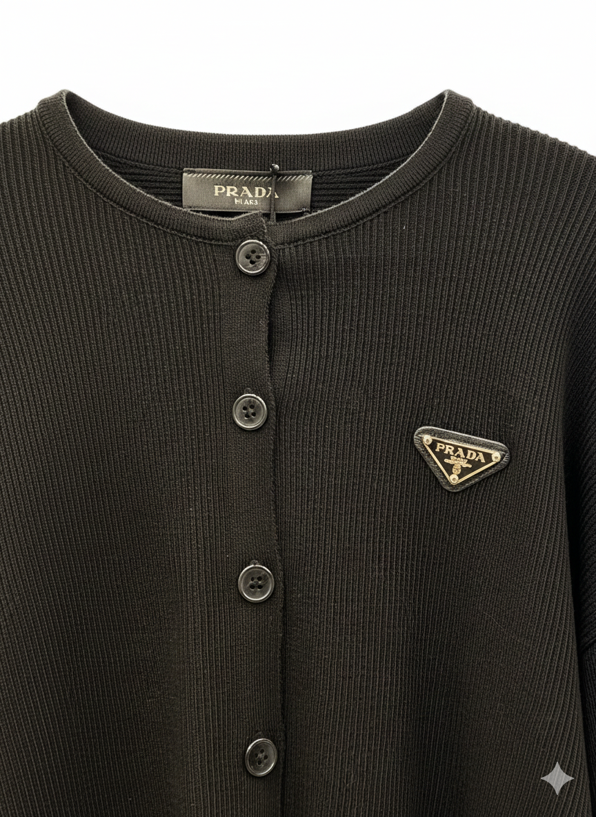 Luxury Ribbed Knit Prada Set