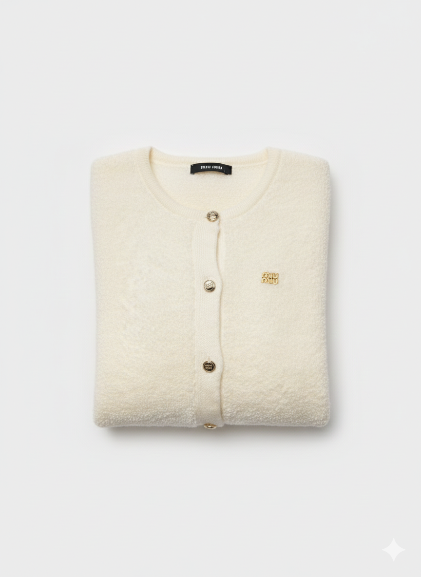 Miu Miu Cropped Wool Cardigan