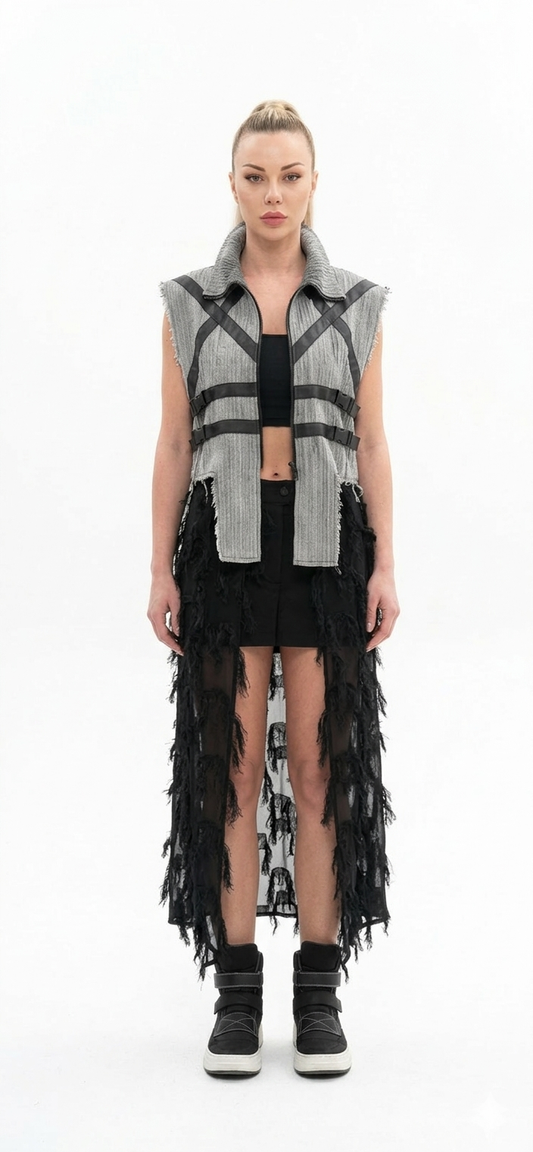 Chic Turkish Utility Vest-Cardigan