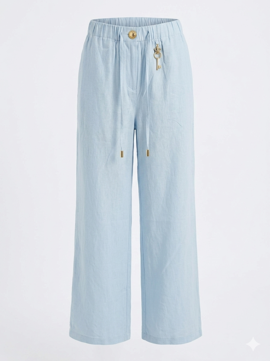 Schiaparelli Linen-Cotton Blend Set – Light Blue