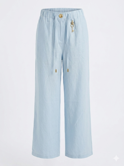 Schiaparelli Linen-Cotton Blend Set – Light Blue