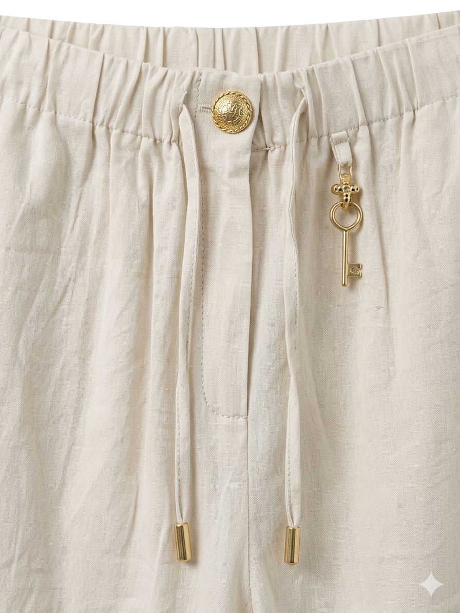 Schiaparelli Linen-Cotton Blend Set – Off-White (Cream)