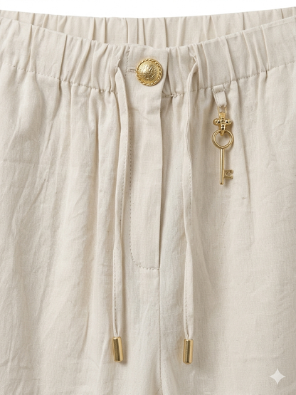 Schiaparelli Linen-Cotton Blend Set – Off-White (Cream)