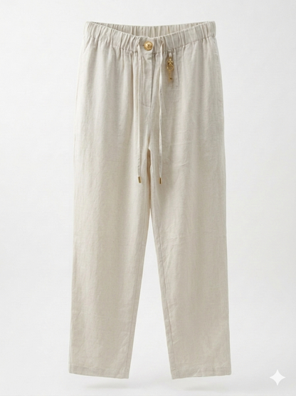 Schiaparelli Linen-Cotton Blend Set – Off-White (Cream)