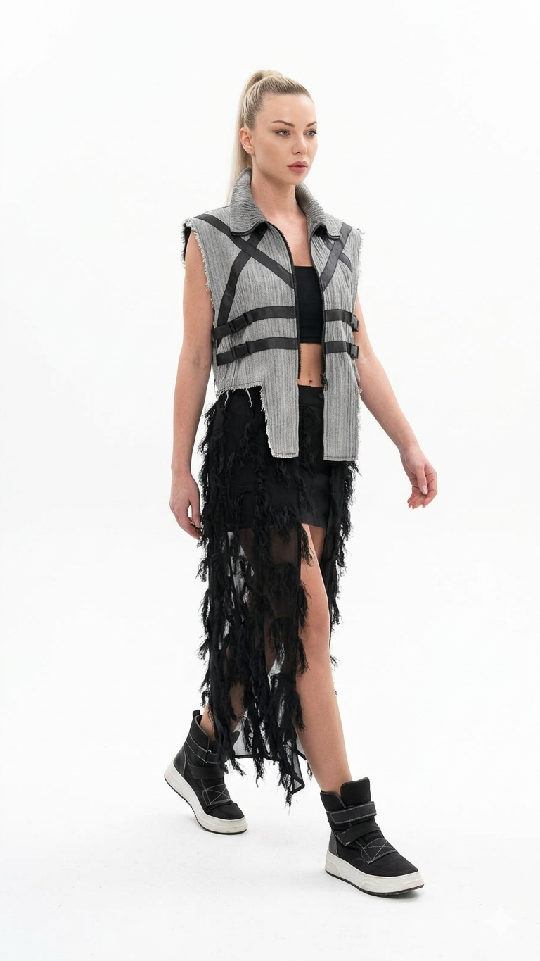 Chic Turkish Utility Vest-Cardigan