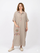 Striped Italian Linen Maxi Dress with Knit Accents