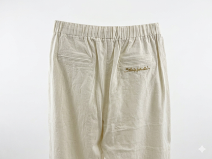 Schiaparelli Linen-Cotton Blend Set – Off-White (Cream)