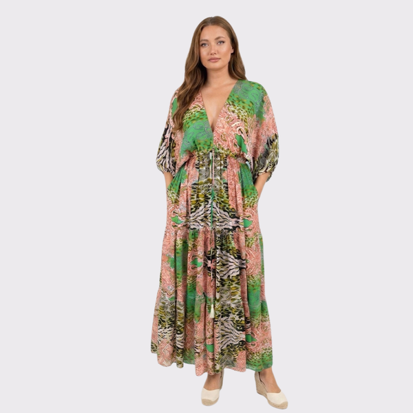 Chic Indo-Western Silk Maxi Dress
