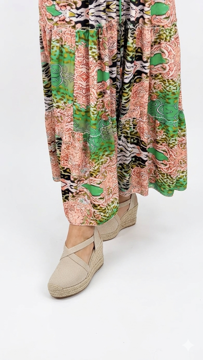 Chic Indo-Western Silk Maxi Dress
