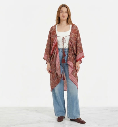 Italian Silk Oversized Maxi Cardigan