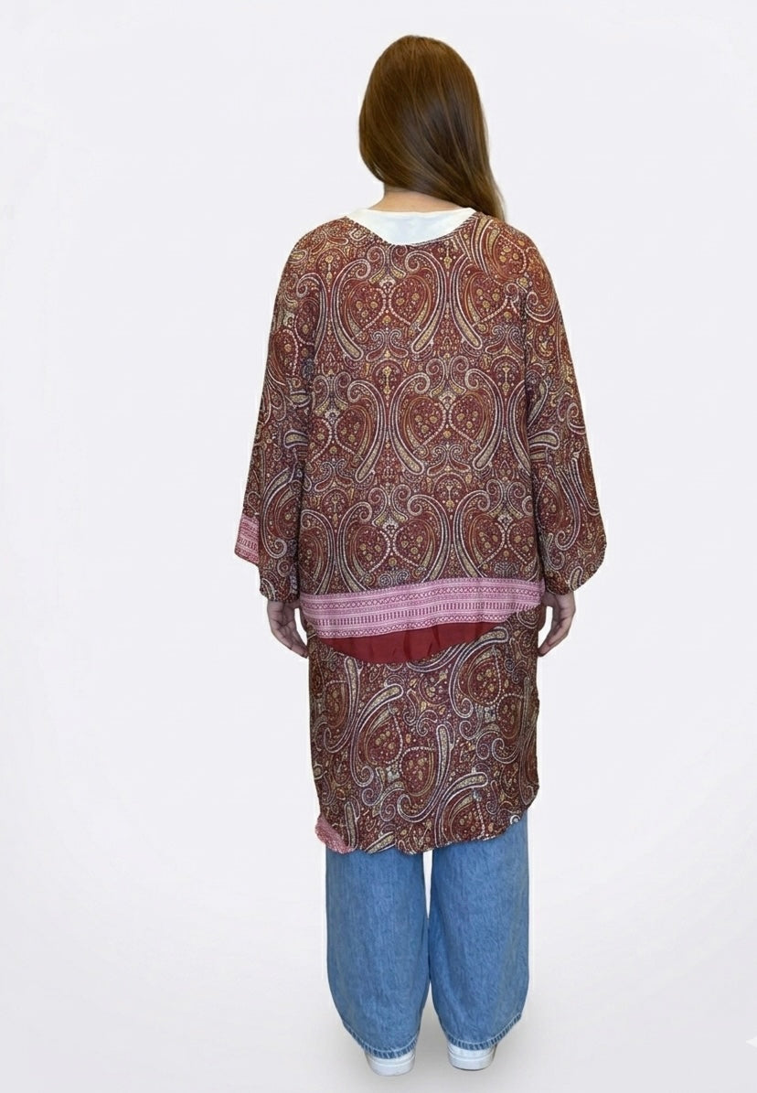 Italian Silk Oversized Maxi Cardigan