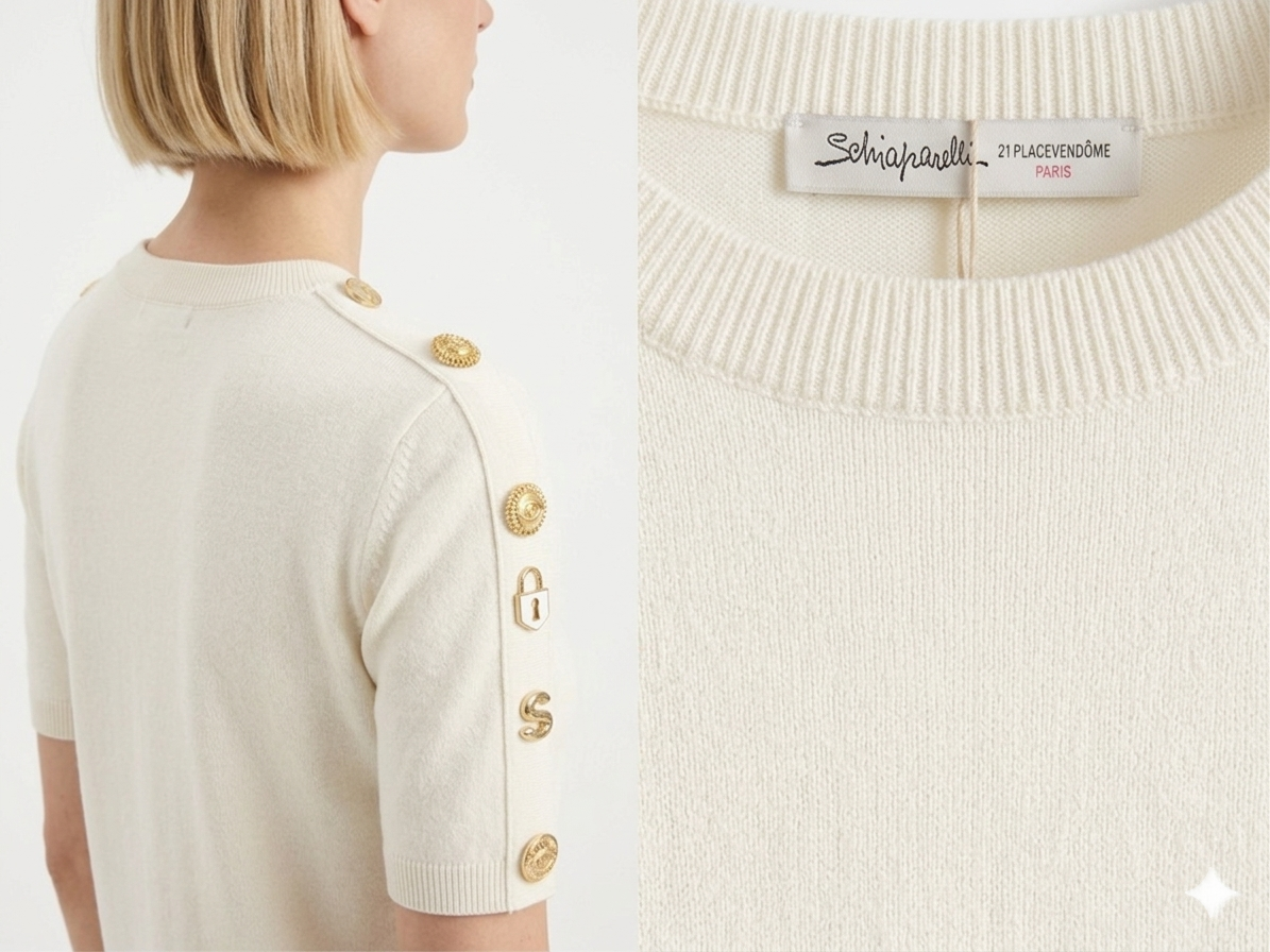 Schiaparelli Iconic Button Embellished Knit Top