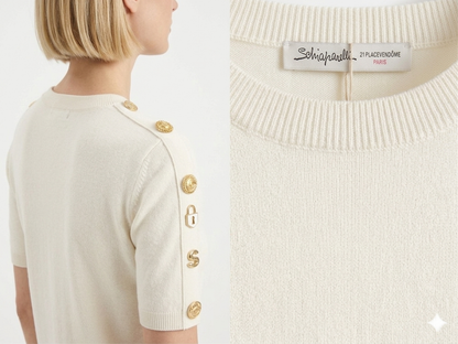 Schiaparelli Iconic Button Embellished Knit Top