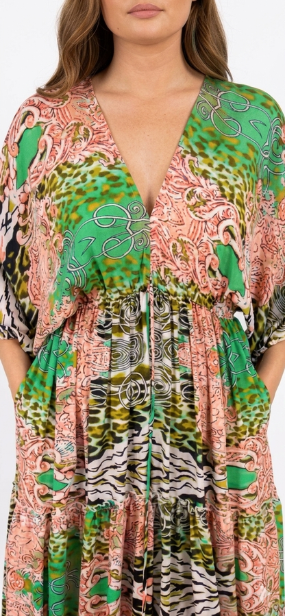 Chic Indo-Western Silk Maxi Dress
