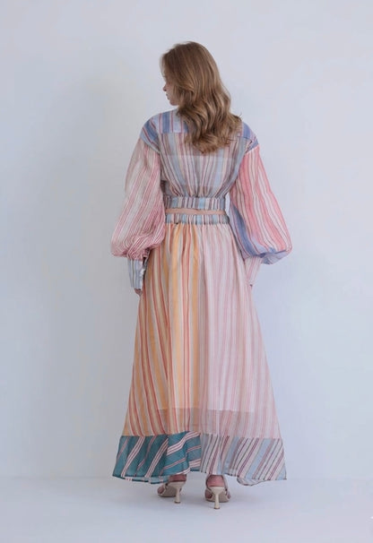 ZIMMERMANN SILK-LINEN STRIPED SET