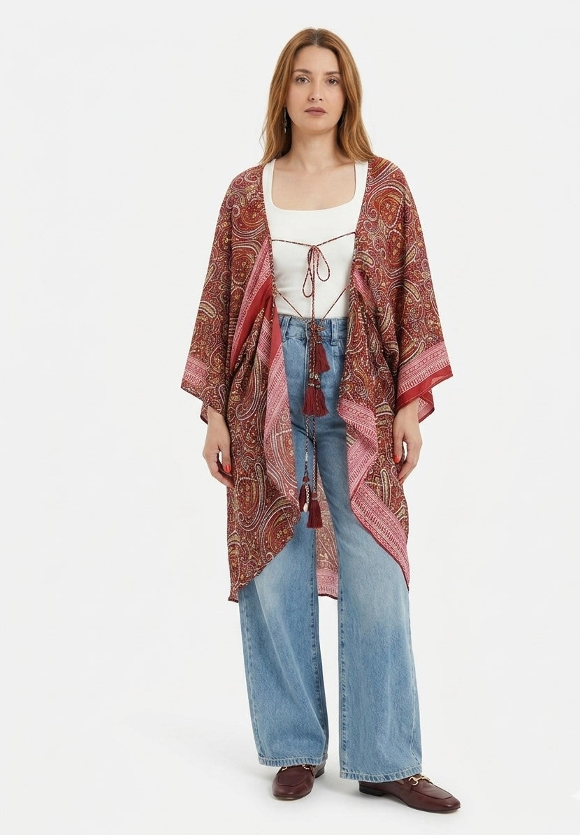 Italian Silk Oversized Maxi Cardigan
