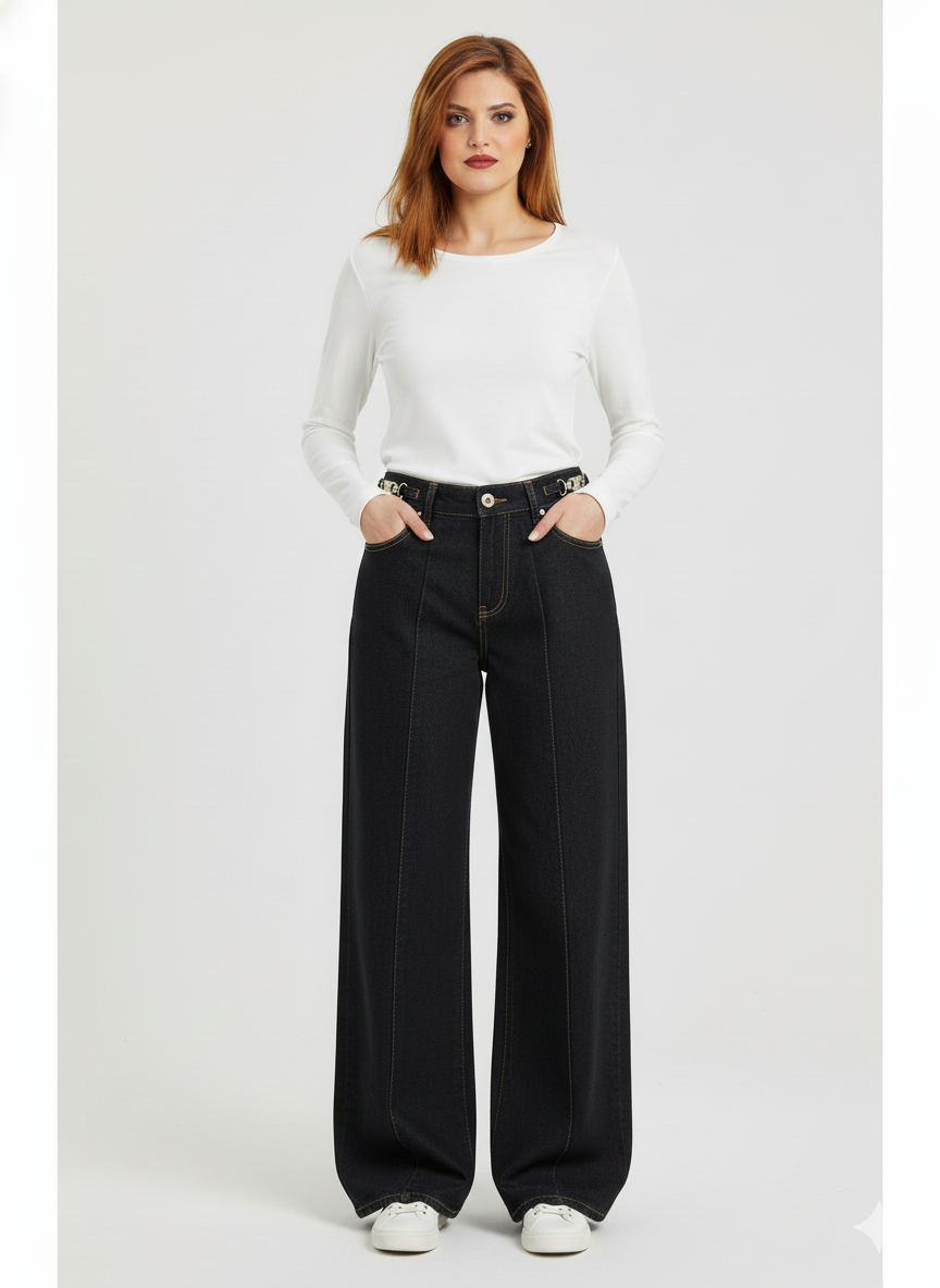 Celine dark indigo wide-leg