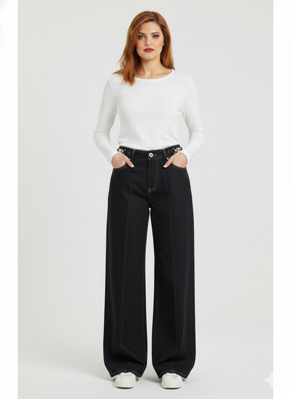 Celine dark indigo wide-leg
