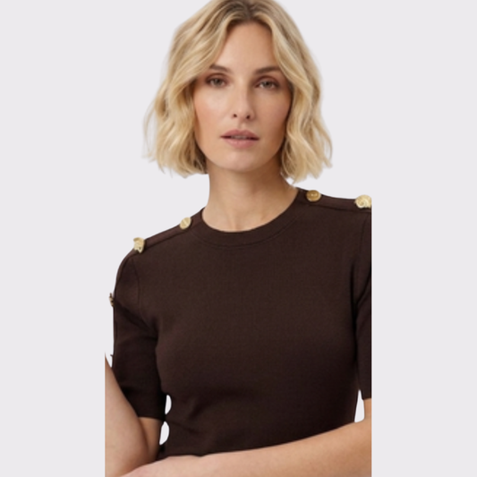 Schiaparelli Iconic Button Embellished Knit Top