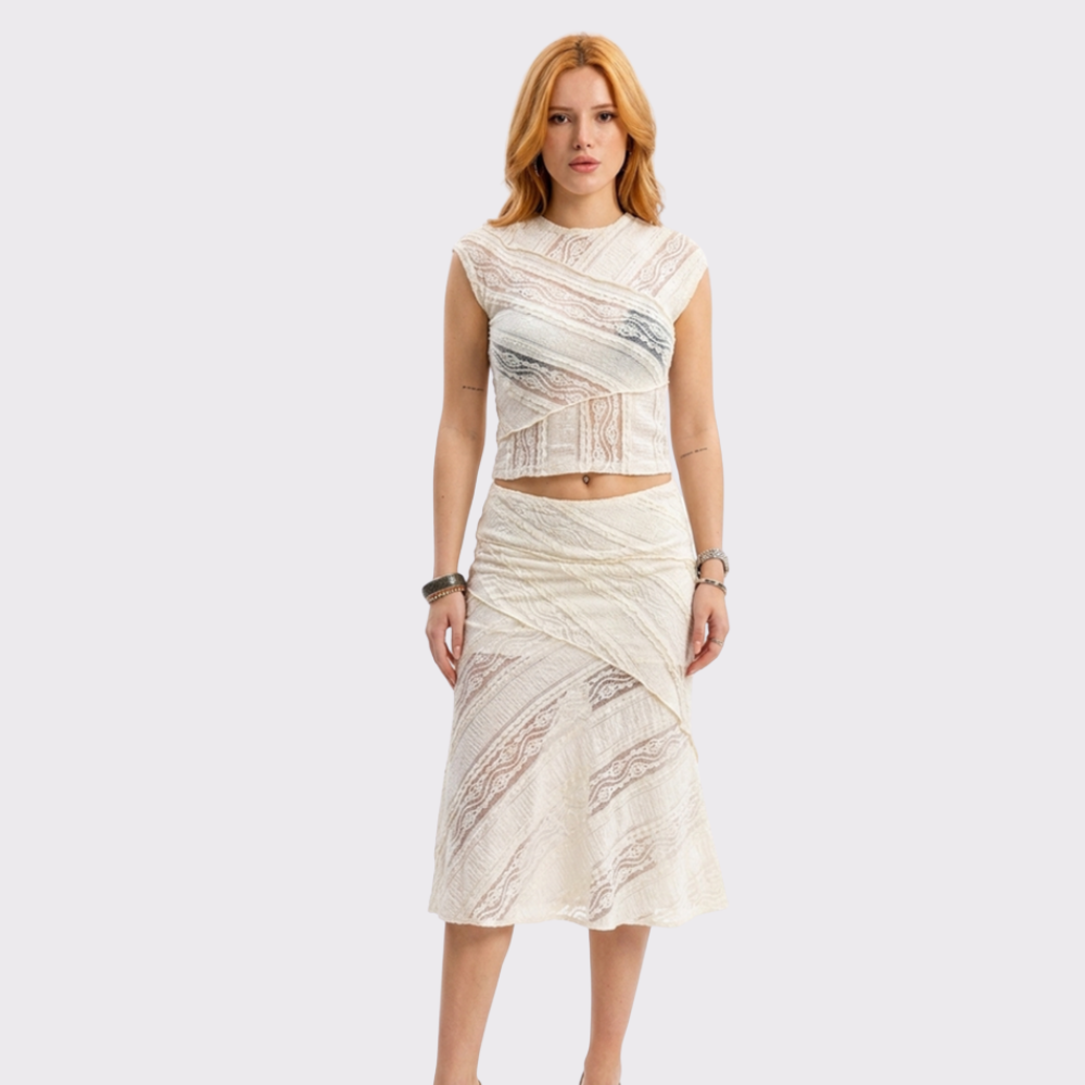 Ethereal Lace Two-Piece Set | Premium Handcrafted Elegance