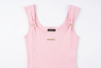 Pinko Love Birds Ribbed Tank Top