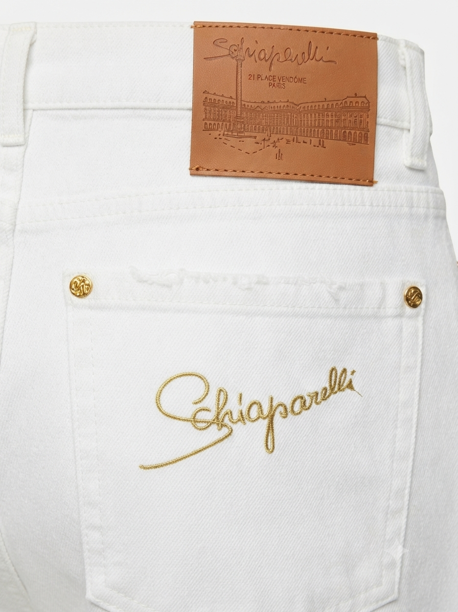 Schiaparelli: The Crisp White Gold-Thread Denim Collection