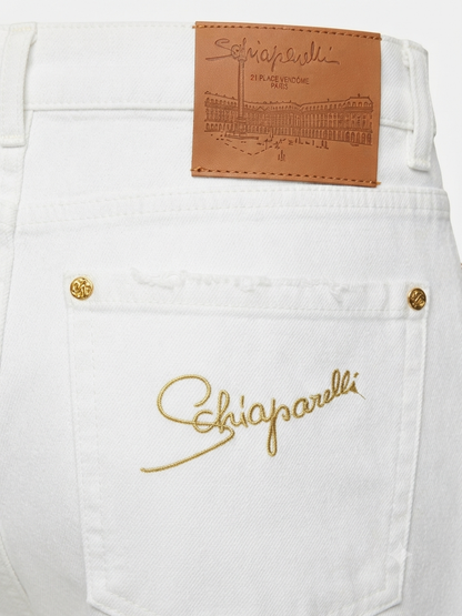 Schiaparelli: The Crisp White Gold-Thread Denim Collection