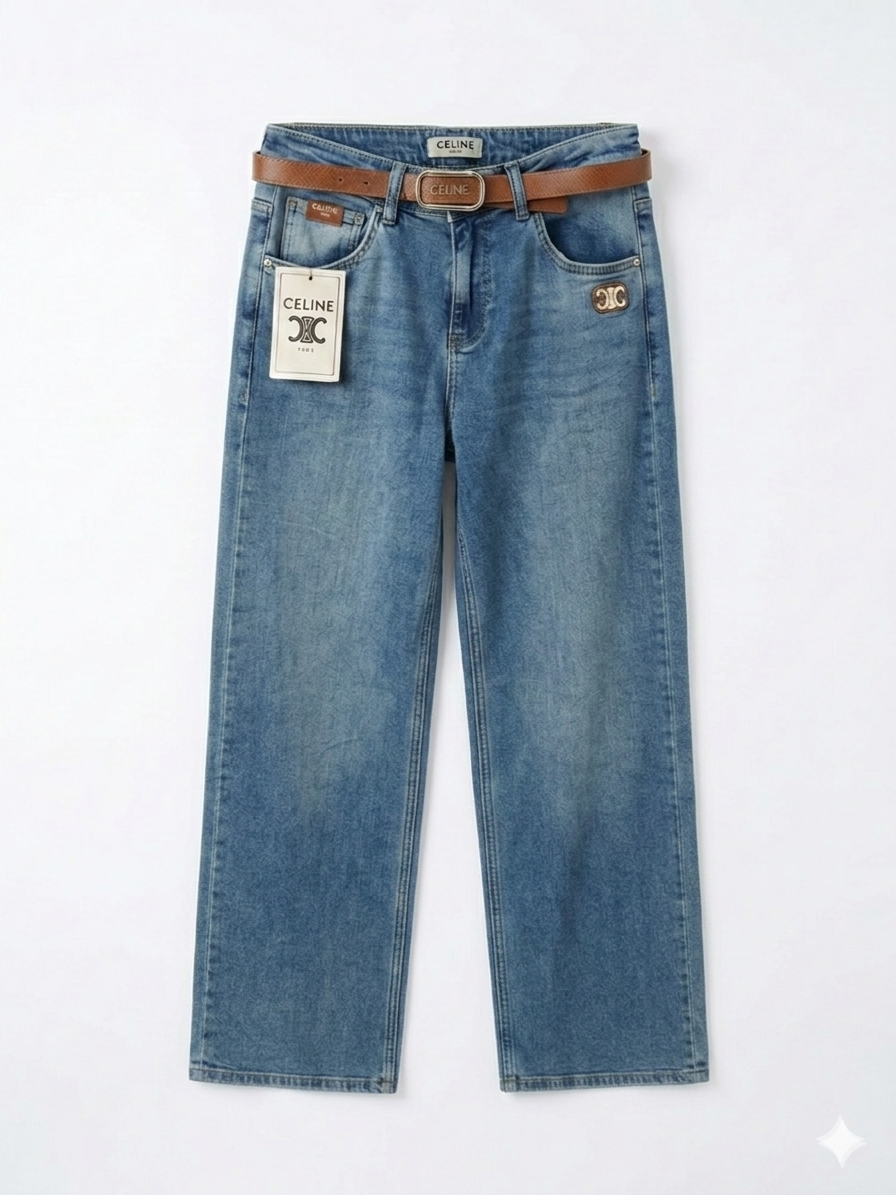 Celine Triomphe Wide-Leg Jeans