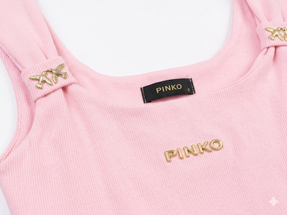 Pinko Love Birds Ribbed Tank Top