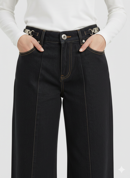 Celine dark indigo wide-leg
