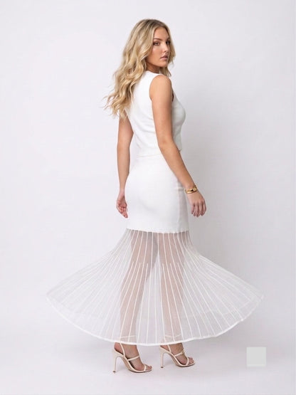 Modern Dolce & Gabbana Crop Top & Sheer Mermaid Skirt Set