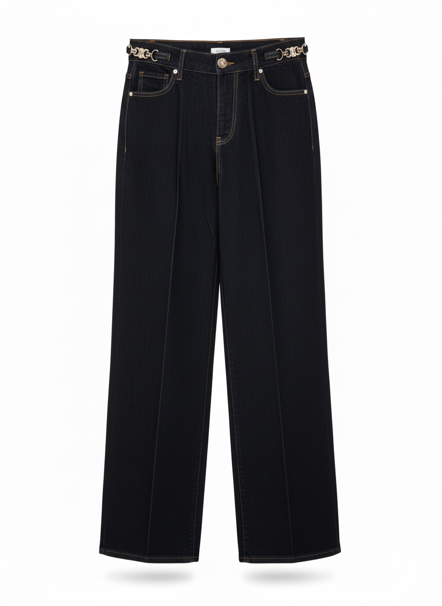 Celine dark indigo wide-leg jeans