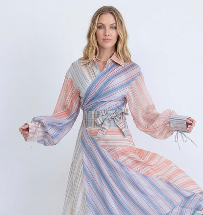 ZIMMERMANN SILK-LINEN STRIPED SET