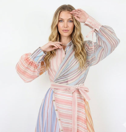 Luminous Silk-Linen Cascade Dress by Zimmermann