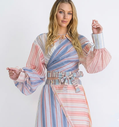ZIMMERMANN SILK-LINEN STRIPED SET