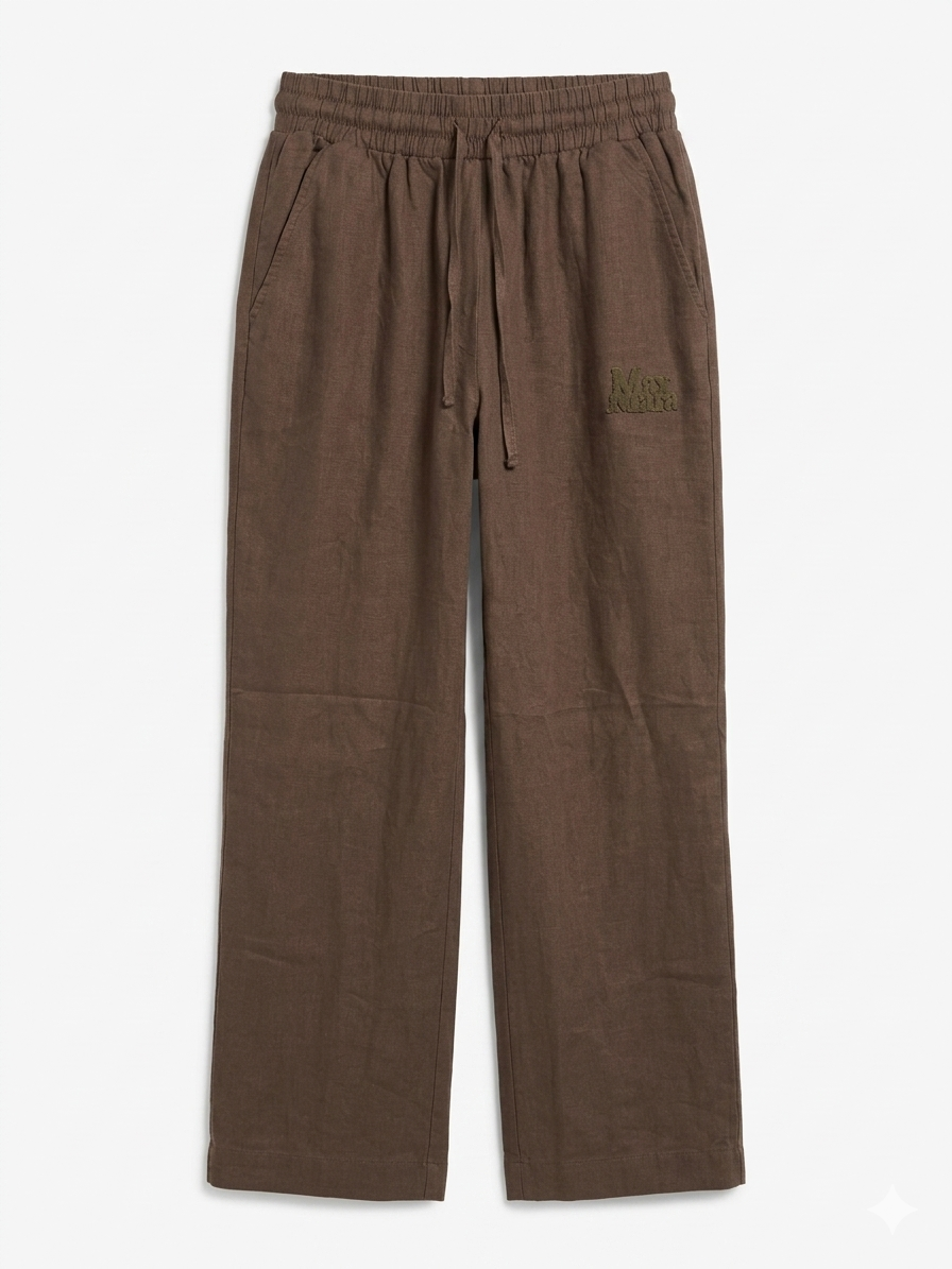 Max Mara Luxury Linen-Cotton Blend Suit with Logo Detailing