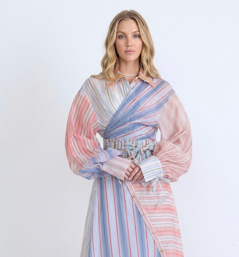 ZIMMERMANN SILK-LINEN STRIPED SET