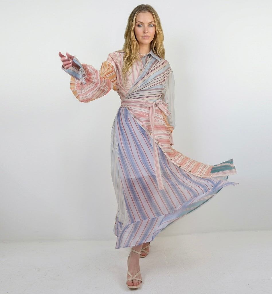 Luminous Silk-Linen Cascade Dress by Zimmermann