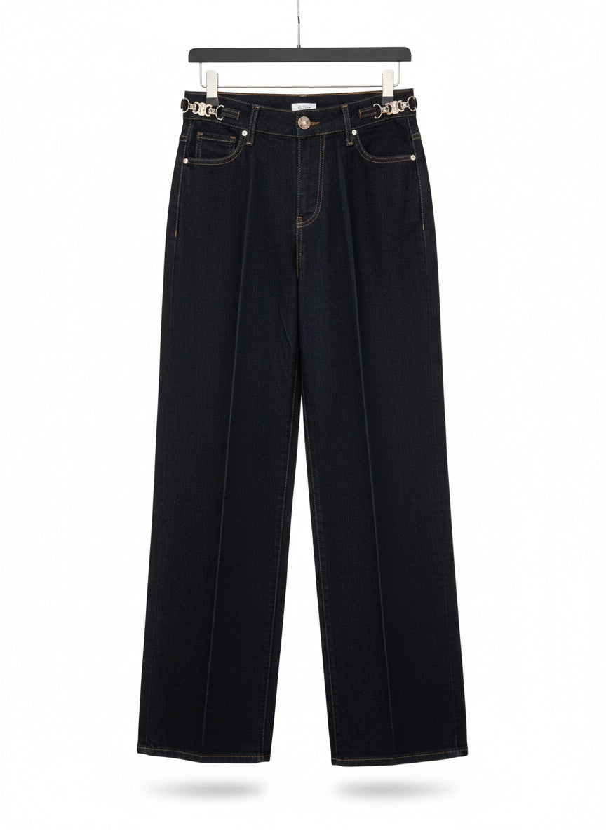 Celine dark indigo wide-leg