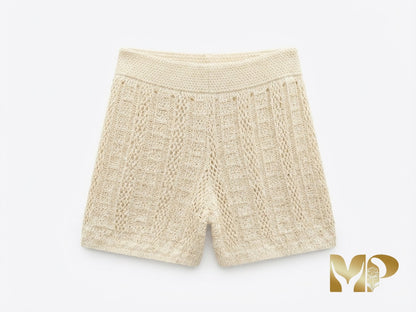Luxury Metallic Knit Top & Shorts Set