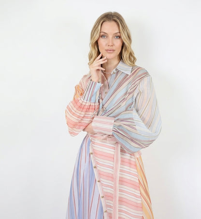 Luminous Silk-Linen Cascade Dress by Zimmermann