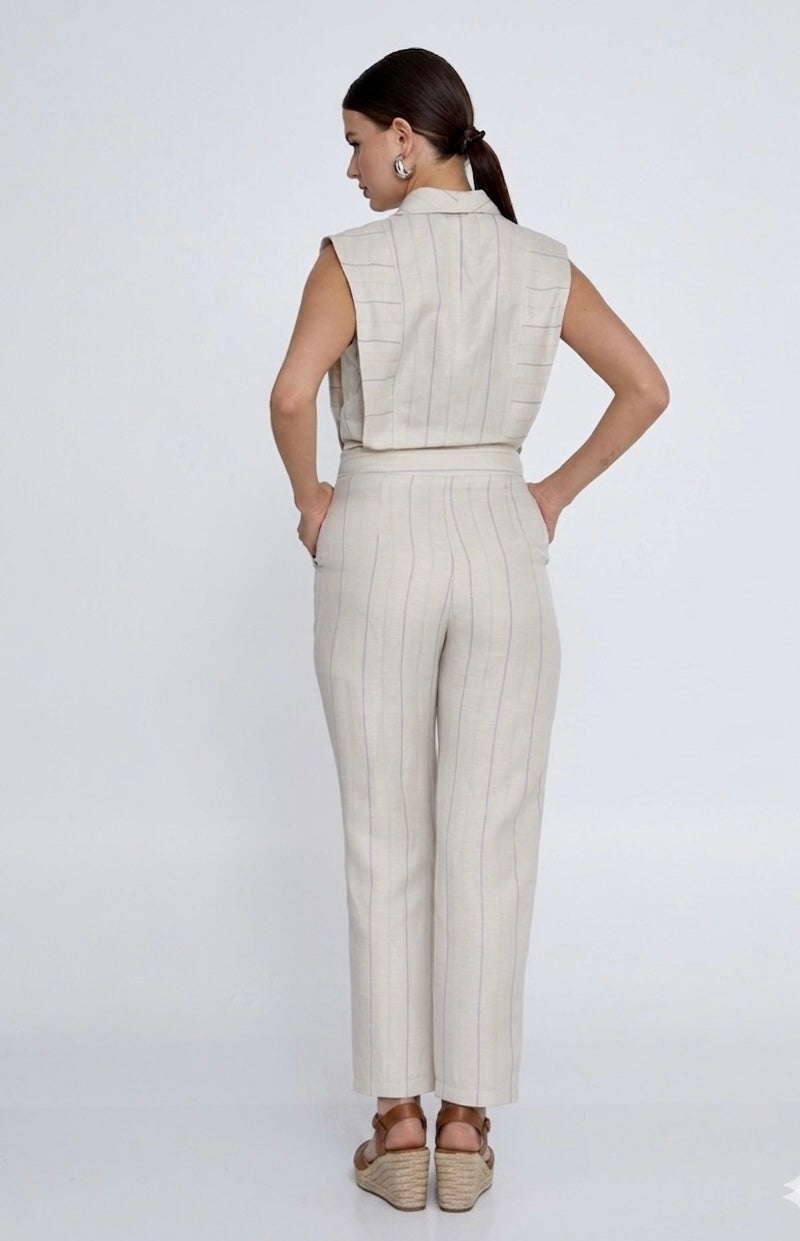 Premium Pinstripe Linen Statement Piece