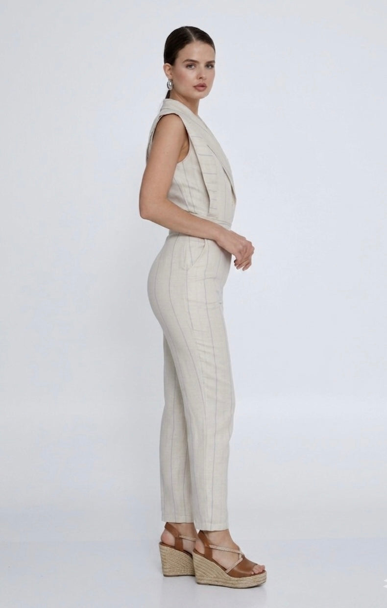 Premium Pinstripe Linen Statement Piece