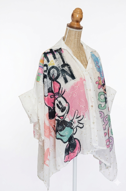 Italian Oversized Disney Shirt – Sparkling Cotton Poplin – One Size
