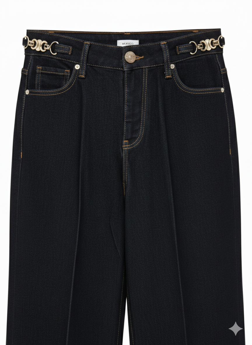 Celine dark indigo wide-leg jeans
