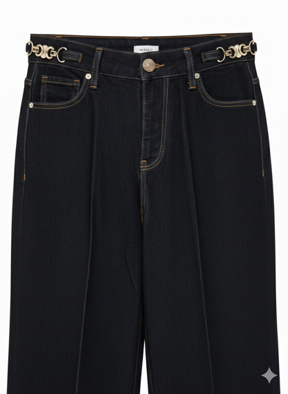 Celine dark indigo wide-leg jeans