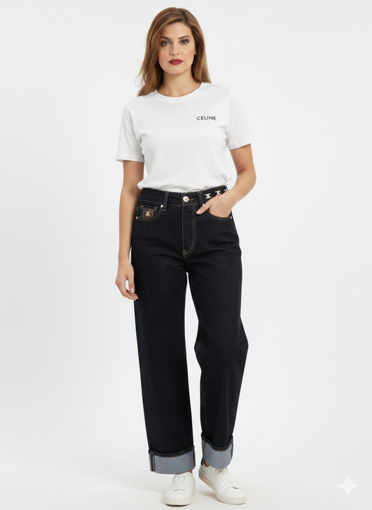 Celine Triomphe Wide-Leg Jeans